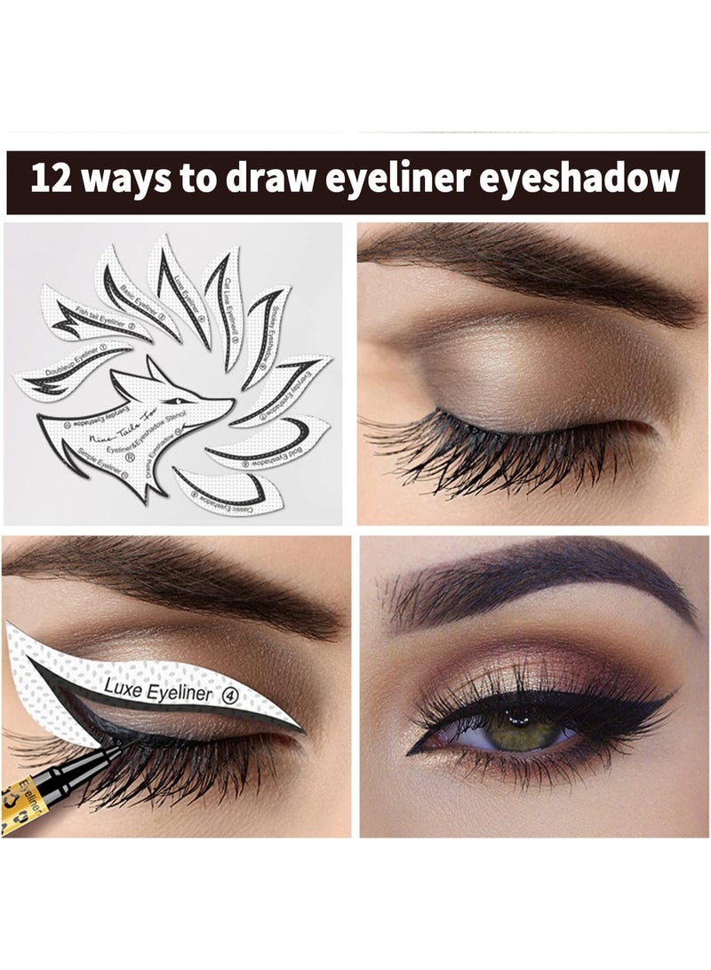 Eyeliner stencil stickers for a perfect eye look – 12 pieces - Image 1